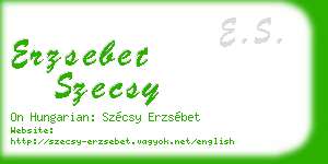 erzsebet szecsy business card