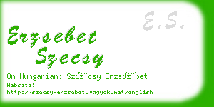 erzsebet szecsy business card